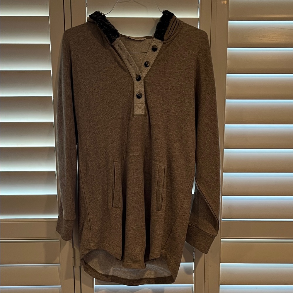 Soft Surroundings Tan Women's Hooded Sweater